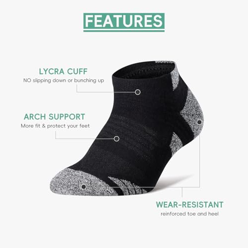 Begrily Mens No Show Socks Performance Cotton Cushioned Ankle Low Cut Comfort Athletic Socks 8 Pack2