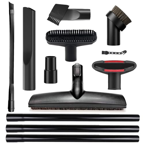 Image of Alrens 12PCS Vacuum Attachments for Miele C1 C2 C3 S2 S4 S5 S6 S8 Series, Horsehair Floor Brush Attachment Kit with 3 Vacuum Extension Wands for Household & Car Detailing