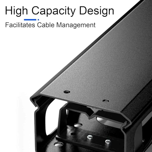 Cable Management Under Desk, organizador de cables de acero resistente, canaleta para cables con fijación por tornillo para escritorio de oficina, estación de trabajo (80x9.3x7cm) miniatura 4