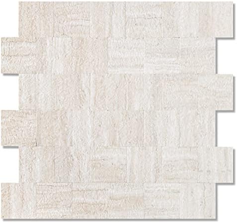 Yipscazo 10 Sheets Peel and Stick Backsplash Tile, Stick on Tile for Kitchen Backsplash, Bathroom Vanities, Fireplace Décor, Laundry Table(12" X 12",Sandstone Beige)