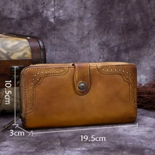 Retro Women's Money Clips Wallets Card Cases Coin Purses Genuine Leather Money Organisers Business Handbags (Green)4