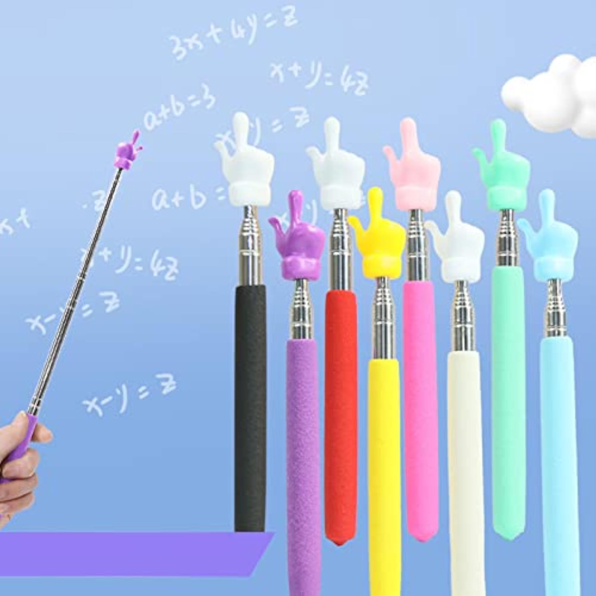 Pointer Accs Portable Teacher Pointer Finger Design for Home Whiteboard Black