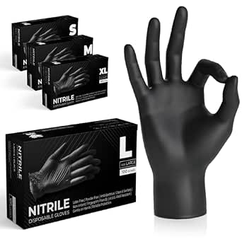 Nitrilhandschuhe, schwarz, puderfrei | Latexfrei & beständig Nitrilhandschuhe, schwarz, puderfrei | Latexfrei & beständig