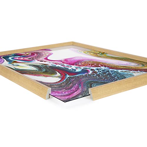 Kate And Laurel Blake Kaleidescope Framed Printed Acrylic Wall Art By Xizhou Xie, 24X24 Natural, Modern Abstract Bright Colorful Art For Wall #TOP4