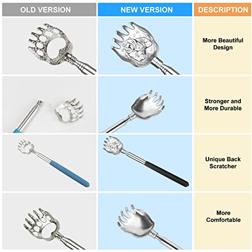 Unique 2 Pack Back Scratcher With Gift Bag - Premium Portable Metal Stainless Steel Telescoping Massage Tool - Gift For Men Women #TOP1