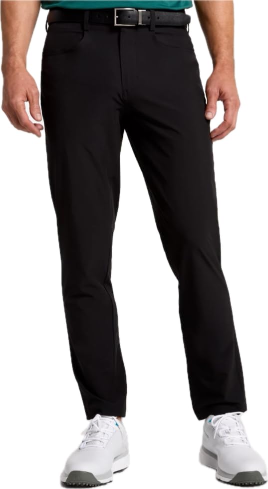 Mens P11, 5-Pocket Slim Fit Golf Pant, 34x32 - Black