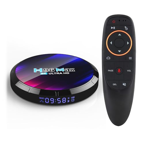 Android 13.0 TV Box, H96MAX TV Box 4GB RAM 32GB ROM RK3528 Quad Core Cortex-A53, soporta 4K 6K 8K de resolución 3D 2.4GHz WiFi Ethernet Caja Android