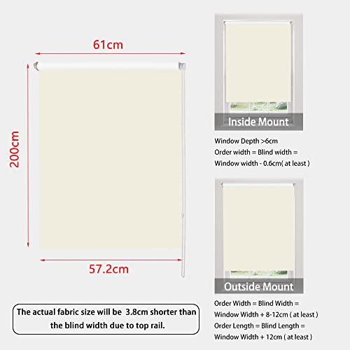 SMONTER 100% Blackout Waterproof Fabric Window Roller Shades Blind - Image 3
