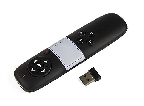 Microware Black 2.4G Mini Wireless QWERTY Keyboard Laser Pointer Air Mouse and Remote Control