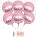 Hangable 4 Count 16" Blue 4D Large Round Sphere Aluminum Foil Balloon Mirror Metallic Silver Balloon Birthday Party Wedding Baby Shower Marriage Decor Supplies Eanjia (Pink, 16")