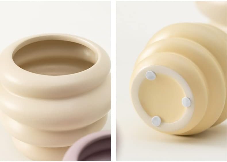 Miniatura 6 de SIEBOLD Maceta de cerámica para suculentas de 4.5 pulgadas, bonitas macetas para plantar, accesorios de mesa para mujer, portalápices bohemios