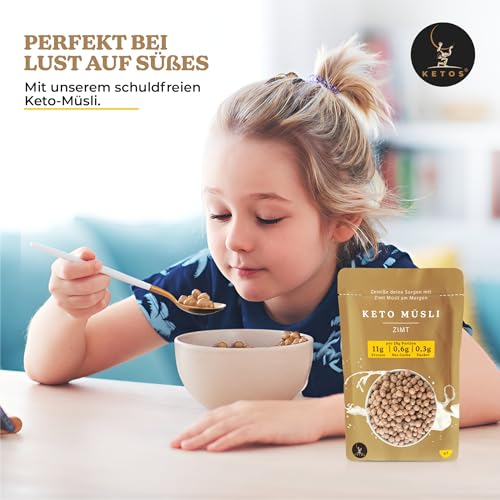 Keto Müsli Zimt, Protein Cerealien, Für Low Carb & Keto Ernährung Diät, Ohne Zucker, Glutenfrei
