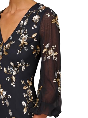 Women's Beaded V Neck Gown3