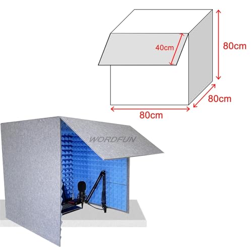 Cabina Portátil para Grabación WORDFUN, Cubierta de Aislamiento Acústico para Escritorio, Escudo Absorbente para Micrófono, Estudio de Grabación en Casa miniatura 2