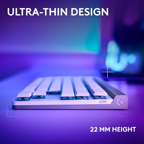 Logitech G515 TKL Wired Low Profile Gaming Keyboard, Fully Customizable RGB, Double-Shot PBT Keycaps, Tactile/Brown Switches - White by Logitech G - Image 4