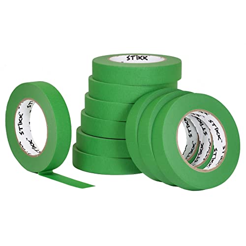 STIKK 1 Vert Lot de 10 scotch de masquage peintre multi-surfaces