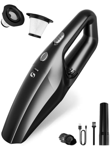 SERVOMASTER Handstaubsauger Akku kabellos, Mini Staubsauger | Auto Staubsauger stark mit waschbarem HEPA-Filter, Akku Handstaubsauger für Tierhaare, Auto, Haushalt, Büro