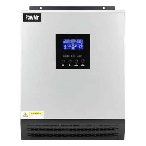 Image of PowMr Solar Inverter 2400W, for 24VDC to 110VAC/120VAC, Pure Sine Wave, 50A PWM Charge Controller, Hybrid Inverter for Homes, RV, 24V Lead-Acid, Sealed Gel/AGM Battery, Off-Grid Systems