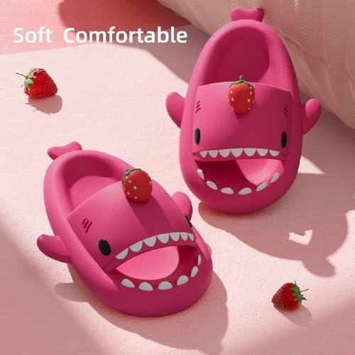 Strawberry Shark Slides for Women & Men, Anti-Slip Beach Pool Shoes, Cute Comfortable Slippers for Shower, Home Sandals with Thick Soft EVA Sole3