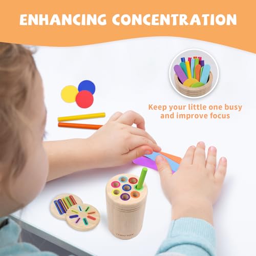 YHHYTOY Montessori Toys for 2 3 4 Years Old, 3 in 1 Educational Sensory Color Sorting Toys for Toddlers 1-3, Fine Motor Skills Preschool Learning Activities, 2 3 4 Year Old Girls Boys Birthday Gifts - Image 6