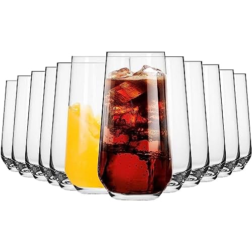 Krosno Verre à Eau Jus Highball | Lot de 12 | 480 ML | Collection Splendour | Parfait la Maison, Les Restaurants, Les Fêtes | Lavable au Lave-vaisselle
