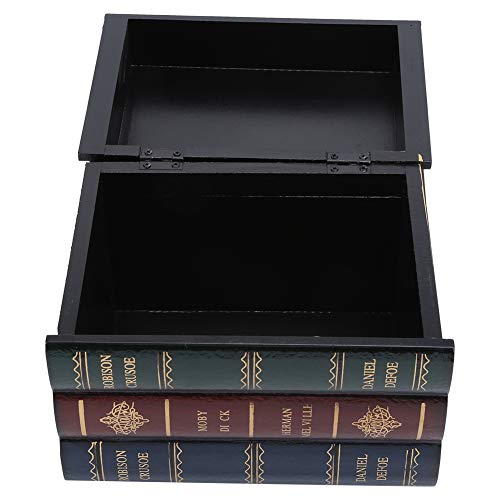 Boîte En Forme De Livre Rétro En Bois - Coffret Rangement Bijoux Et Décoration Vintage