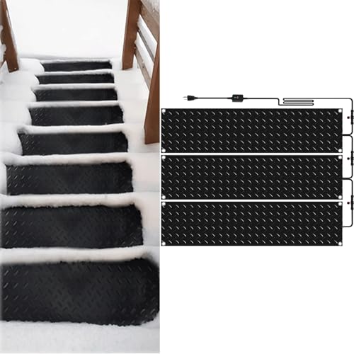 融雪マット 歩道用加熱融雪マット 滑り止め 凍結防止 階段 通路 屋根 110v 1.8m電源コード付き 加熱 融雪装置 雪氷融解 積雪防止 溶かす 防水 雪対策 屋外 着氷防止 滑り止め 転倒防止 住宅設備 駐車場 歩道用 玄関用(3枚,15 in*15
