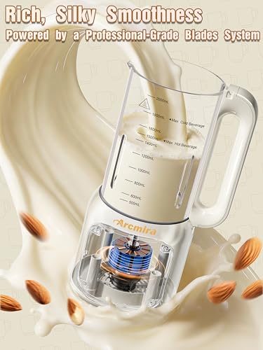 Arcmira 68oz Automatic 8-in-1 Nut Milk Maker - Blend Almond, Soy & Oat Milk, Juice, and More with Self-Cleaning & Delay Start Features - Image 4