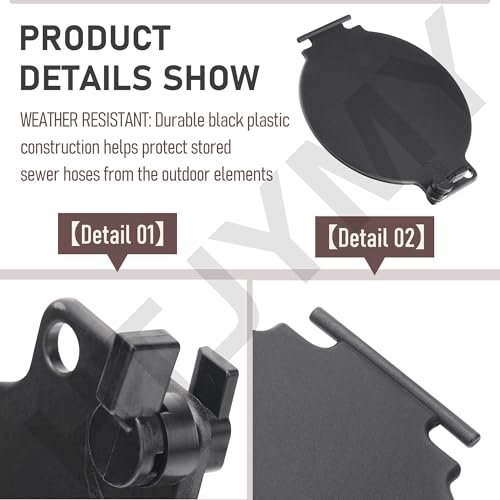 Image of 2 Pack Replacement Hatch Door for D&W Super Tube & Slider Sewer Hose Camper, Black, Replacement Hatch Sewer Hose Carrier Cover