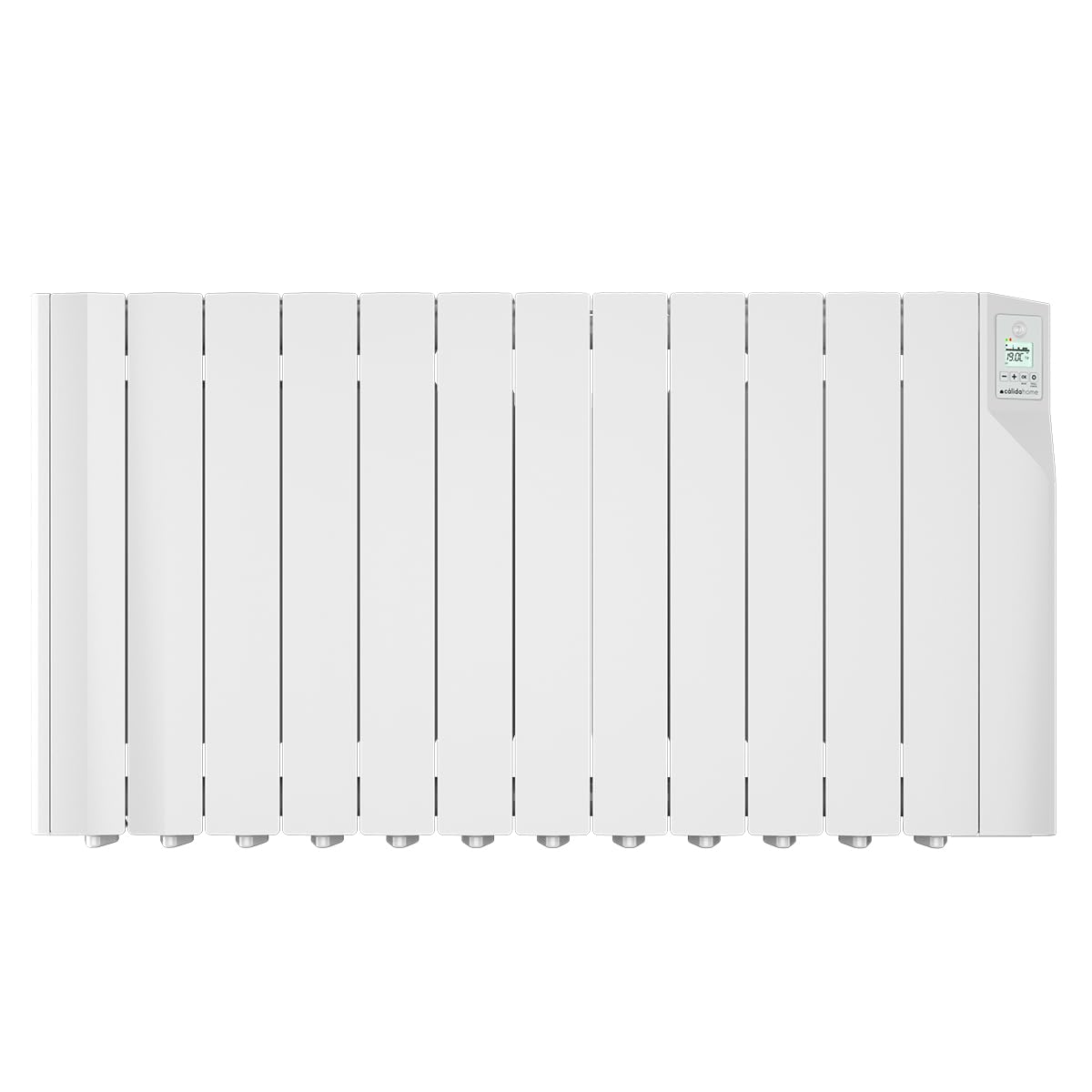 CálidaHome Sentinel 1800W – Emisor térmico eléctrico (12 elementos) con fluido de alta transferencia 150 W/elemento, con detector de presencia – Alta potencia para estancias de 18–23 m²