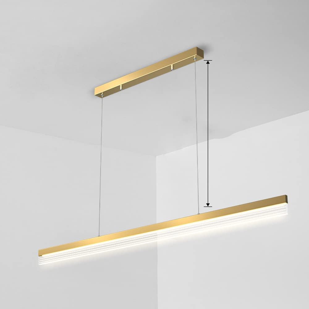 ASerZenith Long Restaurant Chandelier Modern Atmospheric Metal Art Pendant Light Home Office Study Decoration Suspended Led Indoor Dimmable Lighting Fixtures,Hanging Light,Green-B