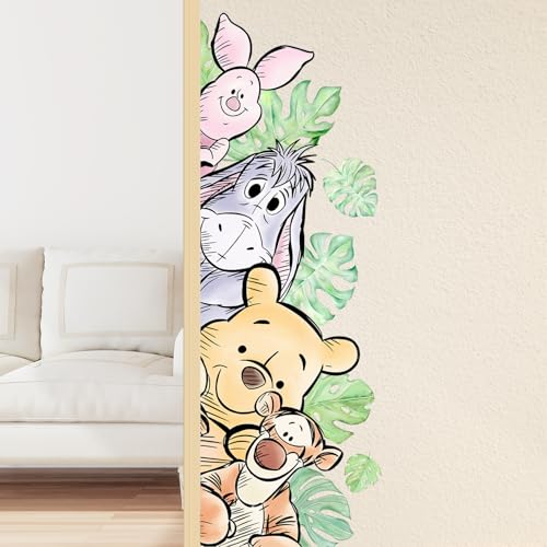 Image of Winnie Wall Stickers for Kids, Winnie Character Wall Stickers, The Pooh Party Decorations, Winnie Removable Stickers for Baby Kids Nursery Children Room Bedroom Living Room Playroom Wall Decoration