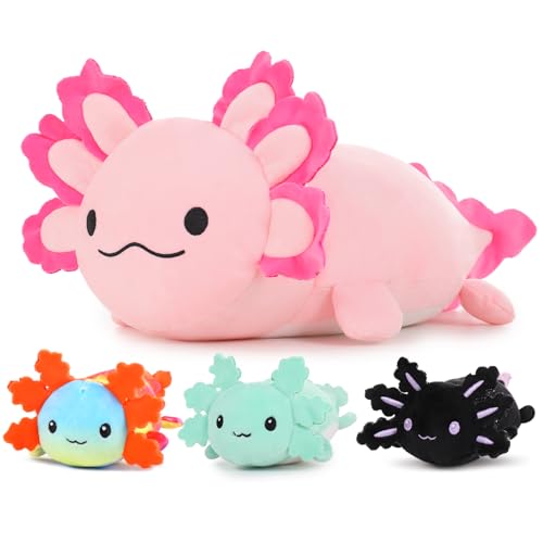 Image of MaoGoLan Giant Axolotl Plush 23.5 Inch, 3 Baby Stuffed Axolotls Inside