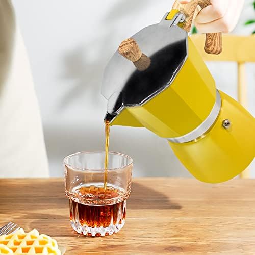 VINEKRAFT Moka Pot, Espresso Maker, Aluminium Stove Top Coffee Maker with a Coffee Clip Spoon, 300ml/6 Cups