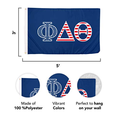 Phi Delta Theta Usa Fraternity Flag Greek Letter Banner Large 3 Feet X 5 Feet Sign Decor Phi Delt (Flag - Usa) #TOP1