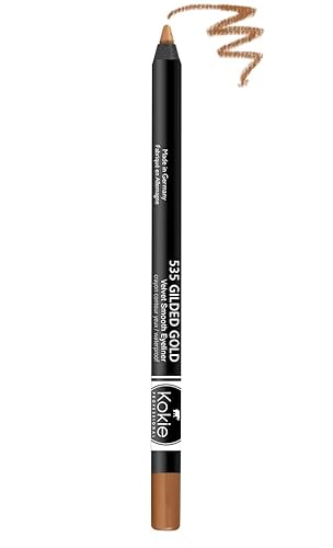 Kokie Cosmetics Waterproof Velvet Smooth Eyeliner Pencil, Gilded Gold, 0.042