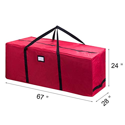 Elf Stor 83-DT5170 Premium Red Rolling Duffel Style Christmas Storage Bag-Holds a 12 Foot Artificial Tree