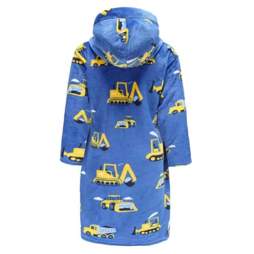 Image of Kids Bathrobe Hooded Plush Fleece Robe for Girls Boys