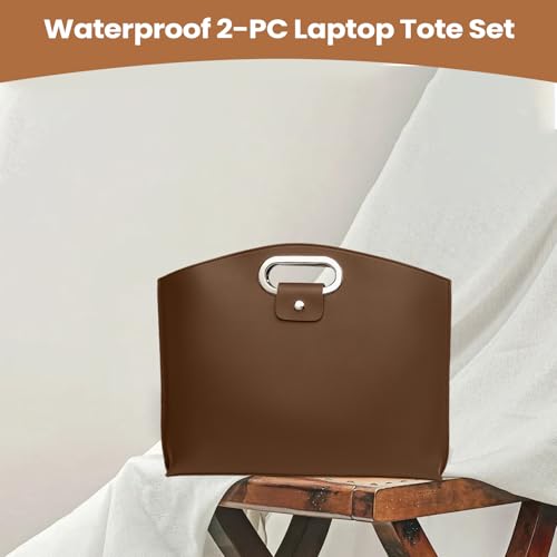 Bolso para computadora de cuero PU con compartimentos espaciosos para profesionales de negocios 7