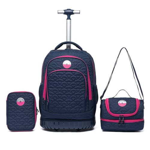 Mochila Escolas Rodinha Hang Loose Unissex (Azul com Rosa)