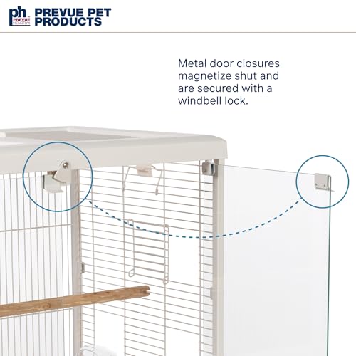Prevue Pet Products Clear View Glass Bird Cage Crystal Palace Luxe for Small Birds - White Frame - Image 5