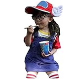 lucky lemon ハロウィン仮装 キッズ コスプレ アラレちゃん風 5点セット 男の子 女の子 ロンパース コスプレ 衣装 キッズ 子供 仮装 ワンピース 舞台 演出 (女の子,130cm)