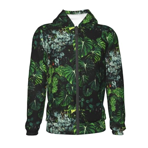 Lush Foliage Green Plant Kids Pullover Hoodies Boys Zip Up Sweatshirts Girls Athletic Clothes with Pocket2