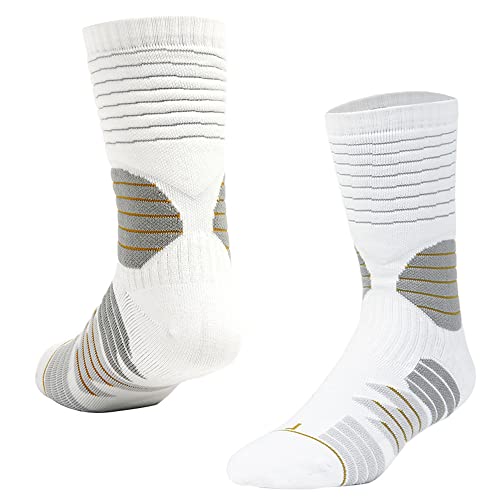 Elite Basketball Socks, Cushioned Athletic Sports Crew Socks for Men & Women