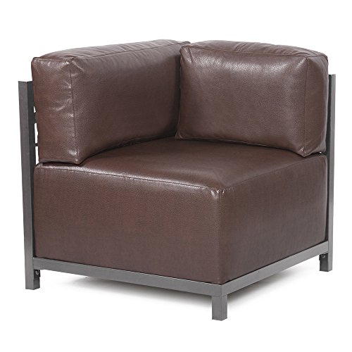 Image of Howard Elliott Collection Axis 4-Piece Modular Sectional Sofa with Cover, Convertible Cushioned Sofa with Wide Chaise for Indoor or Outdoor Living Room or Office, Titanium Frame, Luxe Bronze