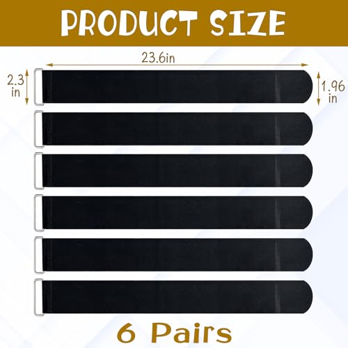 6 Pcs Universal Ellipse Leg Exerciser Machine Pedal Straps, Adjustable Pedals Straps for Under Desk Elliptical Exerciser, Elliptical Training Machines Accessories for Seniors Fitness Home Sports - Thumbnail 2