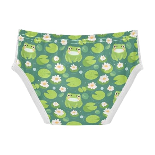 visesunny Boys Potty Training Underwear Pond Flower Frog Pattern Breathe Cotton Briefs Size 2T-8Y for Toddler2