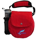 Kestrel Disc Golf Bag - Fits 6-10 Golf Discs + Bottle - For Beginner & Advanced Golfers - Extremely Durable Canvas - Frisbee Golf Bag - Small Sling/Shoulder Disc Golf Bag For Men & Women (Red)