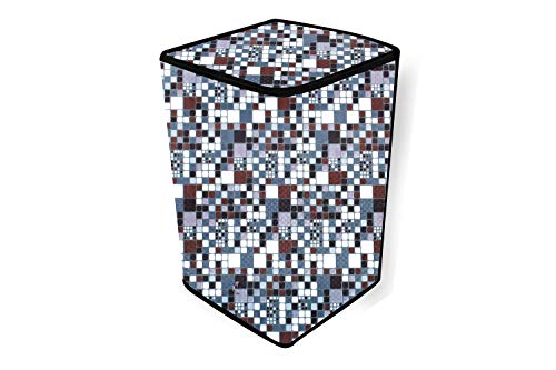 Image of Stylista PVC Washing Machine Cover Compatible for Whirlpool 7.5 KG Fully-Automatic Top Load Stainwash Deep Clean, Abstract Pattern Grey