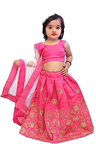 Image of Girl's Tafetta Silk Readymade Lehenga Choli